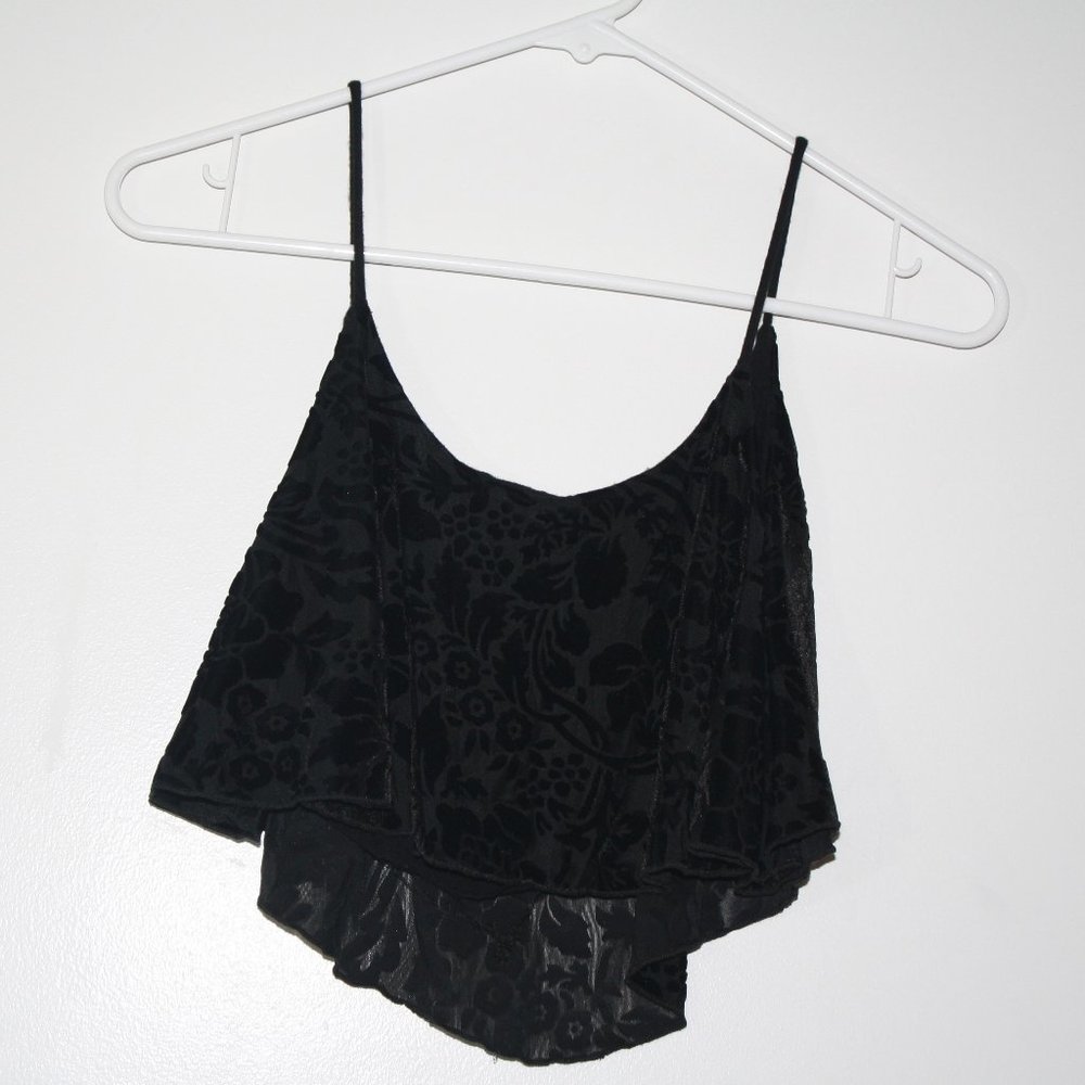 Velvet black crop top